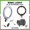 RL-18 LED Ring Light 5500K Photography Dimmable Ring Lamp, runs on direct current and battery
